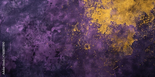 Grunge Background Texture in the Colors Royal Purple, Lemon Yellow and Charcoal created with Generative AI Technology © Sentoriak