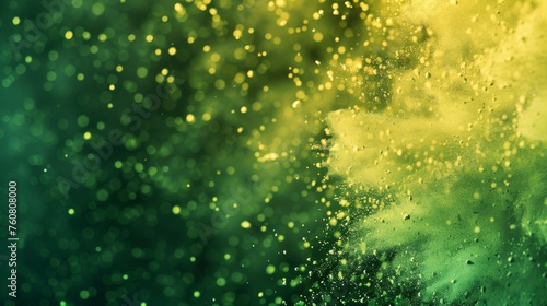 Green and yellow colored powder clashing for an eco-friendly concept