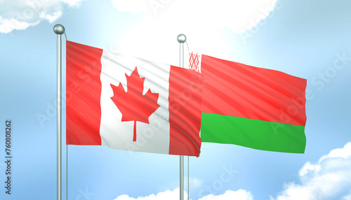 Canada and Belarus Flag Together A Concept of Realations