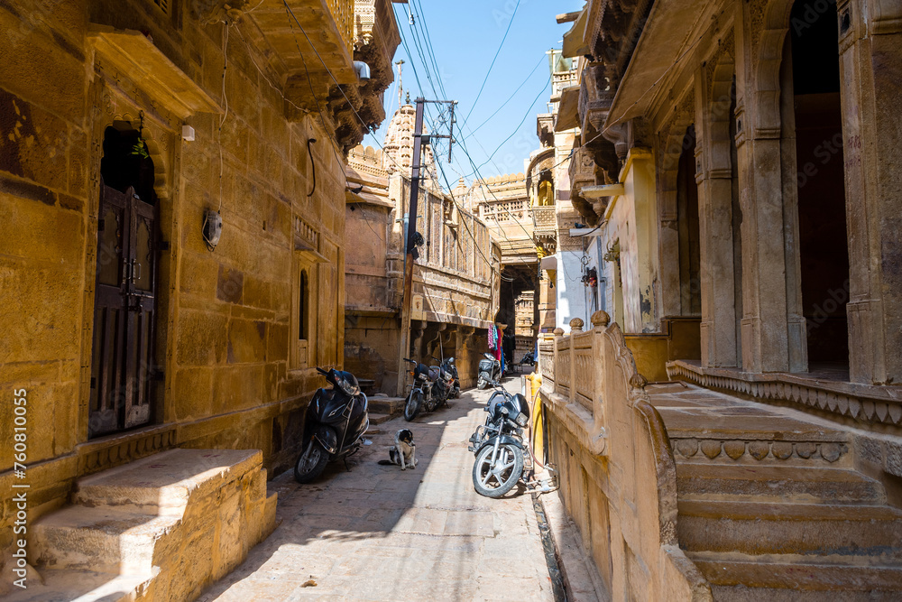 street view of jaisalmer city, india