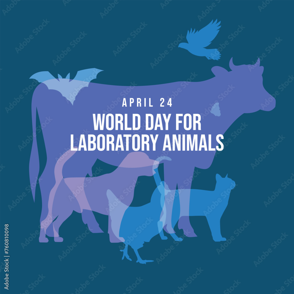 World Day for Laboratory Animals design template good for celebration usage. animals silhouette vector. vector eps 10. flar design.