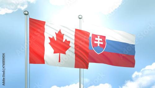 Canada and Slovakia Flag Together A Concept of Realations