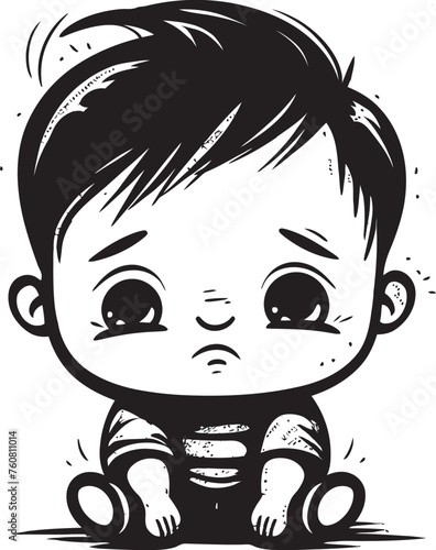Melancholy Milo Forlorn Little Boy Vector Icon Dejected Dexter Dejected Cartoon Boy Emblem