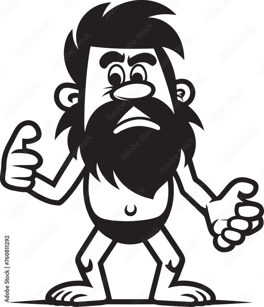 Obraz premium StoneSlammer Sam Determined Caveman Emblem CaveSketcher Chuck Artistic Caveman Logo Design