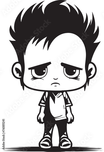 Lonesome Larry Lonesome Cartoon Boy Emblem Desolate Diego Desolate Little Boy Symbol