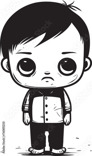 Weary Wilbur Weary Little Boy Vector Icon Lonesome Larry Lonesome Cartoon Boy Emblem