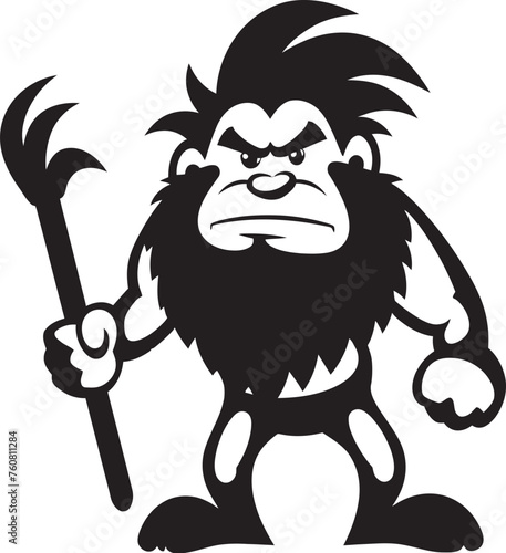 Clubber Carl Strong Cartoon Caveman Symbol StoneSlammer Sam Determined Caveman Emblem