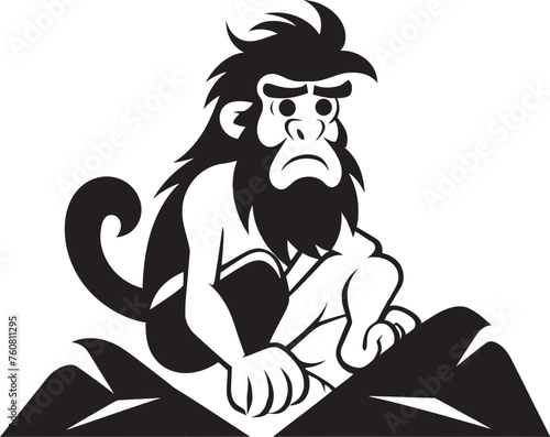 CaveSketcher Chuck Artistic Caveman Logo Design Troglodyte Tim Happy Caveman Vector Icon