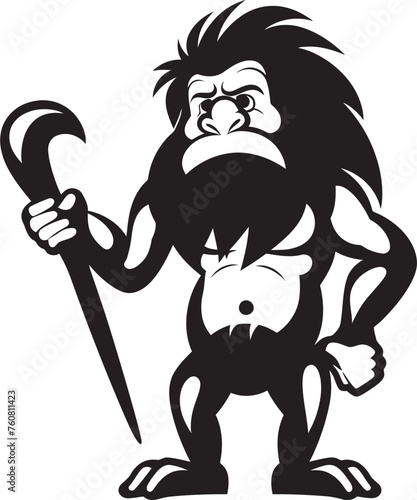 CaveArt Andy Creative Caveman Vector Icon Troglodyte Tommy Happy Cartoon Caveman Emblem