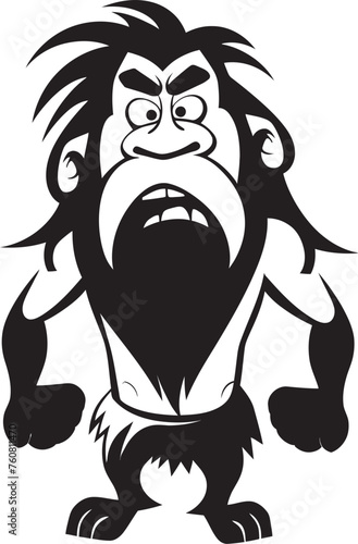 Flintstone Frank Traditional Caveman Symbol Paleo Pablo Enthusiastic Caveman Logo Design