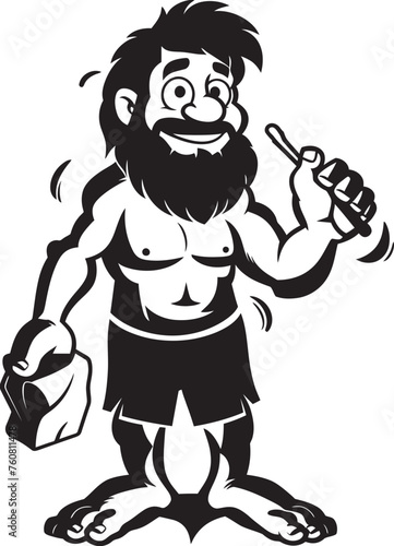 Primitive Percy Primitive Caveman Vector Icon StoneSlammer Stan Determined Cartoon Caveman Emblem