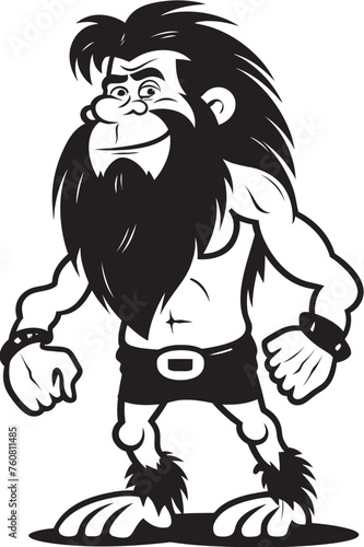 Neolithic Noah Brave Caveman Vector Icon Grunt Gus Animated Cartoon Caveman Emblem