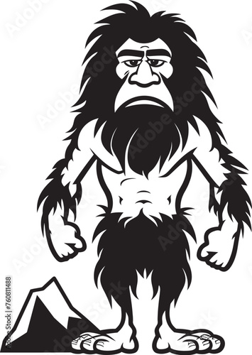 Fototapeta Naklejka Na Ścianę i Meble -  Grunt Gus Animated Cartoon Caveman Emblem Rockin Randy Rock Solid Caveman Symbol