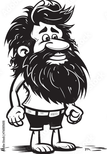 StoneSlammer Stan Determined Cartoon Caveman Emblem Clubber Clyde Strong Caveman Symbol