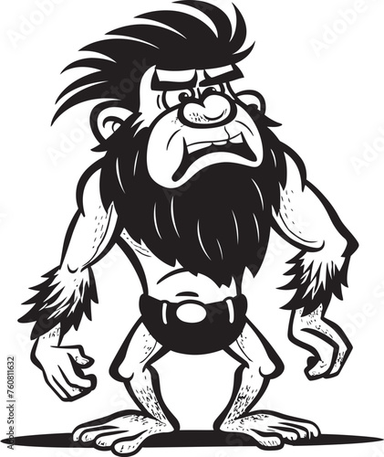 Neanderthal Ned Dynamic Caveman Logo Grunt Gary Primitive Caveman Vector Icon