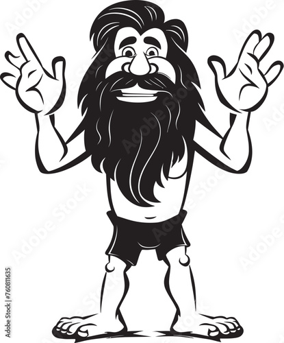 Neolithic Noah Brave Caveman Vector Icon Grunt Gus Animated Cartoon Caveman Emblem
