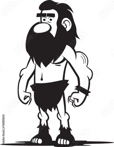 CaveArt Andy Artistic Caveman Vector Icon Troglodyte Tommy Happy Cartoon Caveman Emblem