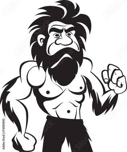 CaveArt Andy Artistic Caveman Vector Icon Troglodyte Tommy Happy Cartoon Caveman Emblem