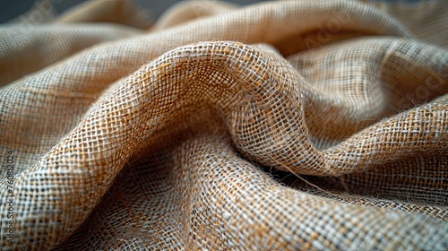 Coarsely woven burlap rolls, showcasing natural textures. Generative AI