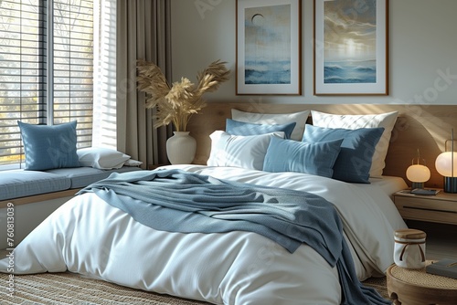 This bedroom includes a bed, nightstand, and window for comfort in a building