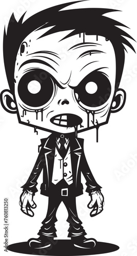 Eerily Endearing Cartoon Zombie Logo Zany Zombies Cute Zombie Vector Icon