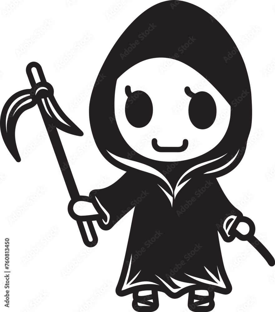Darling Doombringer Lovely Grim Reaper Vector Icon Petite Phantom Adorable Little Reaper Emblem Darling Doombringer Lovely Grim Reaper Vector Icon Petite Phantom Adorable Little Reaper Emblem