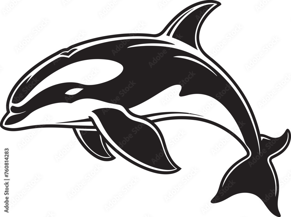 Naklejka premium Whimsical Water Warrior Sweet Orca Vector Icon Sweet Sea Sentinel Playful Orca Emblem