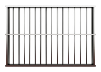 Prison Jail Stainless Bars Isolated on Transparent Background

