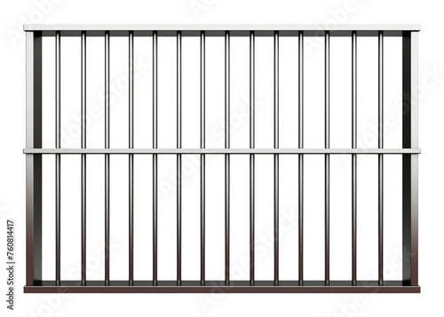 Prison Jail Stainless Bars Isolated on Transparent Background
