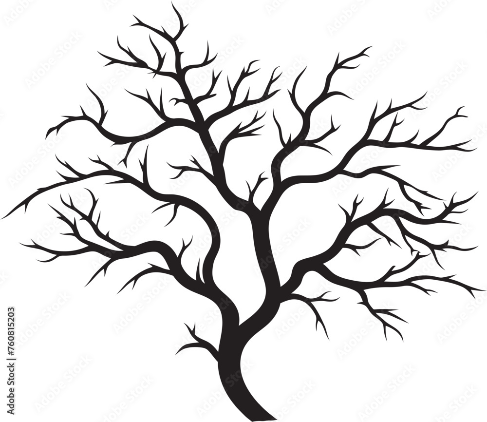 Fototapeta premium Droughty Driftwood Design Dry and Dead Tree Branch Icon Emaciated Timber Token Vector Logo of a Desiccated Branch