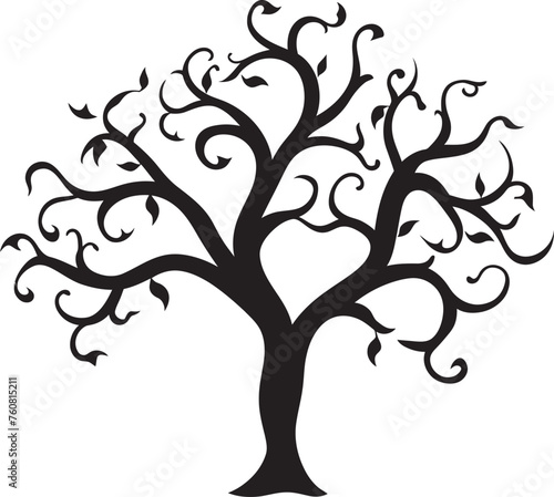 Forsaken Foliage Insignia Logo Design of a Dead Tree Branch Droughty Driftwood Design Dry and Dead Tree Branch Icon