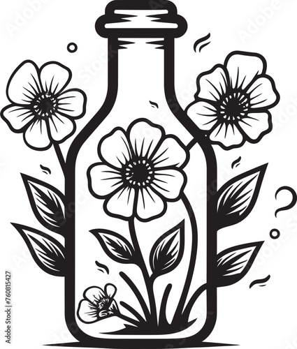 Blooms in Bottles Petal Perfection Logo Blossom Bottleneck Floral Elixir Emblem