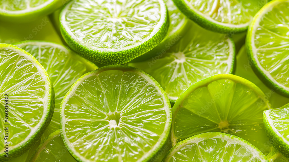 tasty and juicy lime slices, closeup shot from top, fresh fruit background tasty and juicy lime slices, closeup shot from top, fresh fruit background