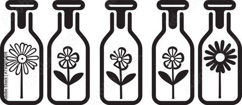 Scented Serenity Floral Elixir Logo Symbol Bloomed Bottleneck Flower in Bottle Emblem