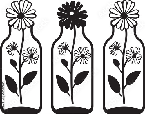 Blossom Bottleneck Flower Infusion Emblem Petal Potions Bottled Blossom Icon Design