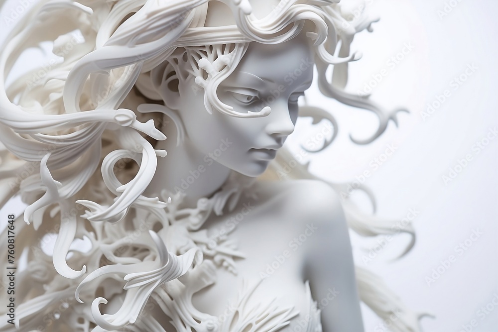 3d printed woman with hair 3d printed woman with hair