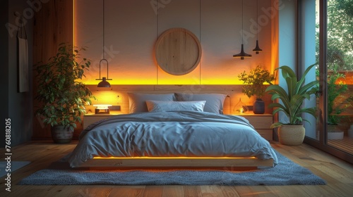 Bed Next to Window in Bedroom
