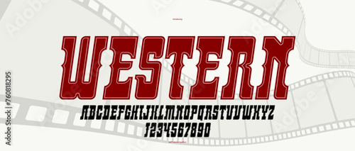 Massive serif italic font in American style, wild west saloon and western vector typography for logo creation, bold typeface in vintage America style, display font for posters and headlines.