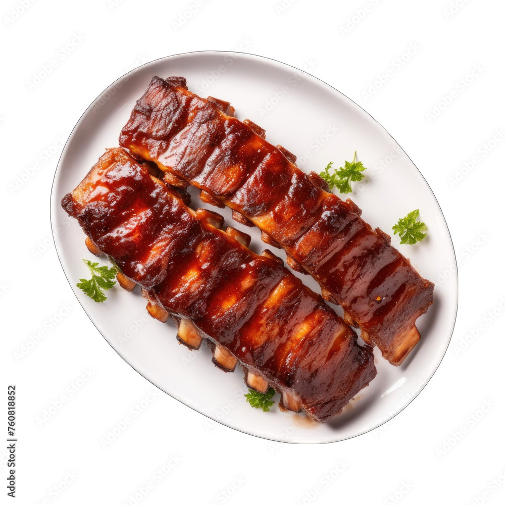 Create A High quality fresh BBQ Ribs on white background Create A High quality fresh BBQ Ribs on white background