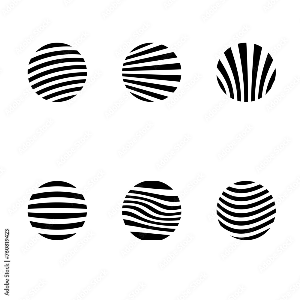 vector images of circles made of lines - obrazy, fototapety, plakaty 
