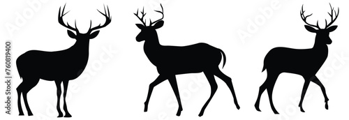 Deer collection - vector silhouette. vector illustration EPS 10