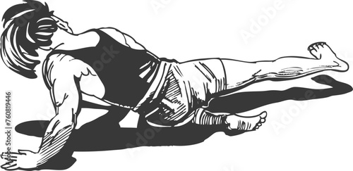 Capoeira. Dancer breakdance man, sketch drawing