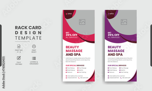 Spa dl rack card template design