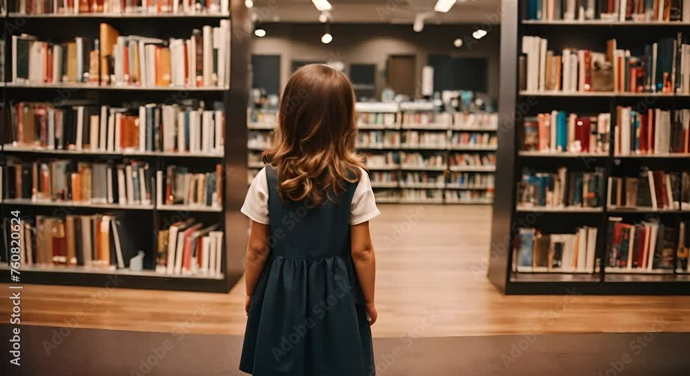 Child in the bookstore. Child in the bookstore.