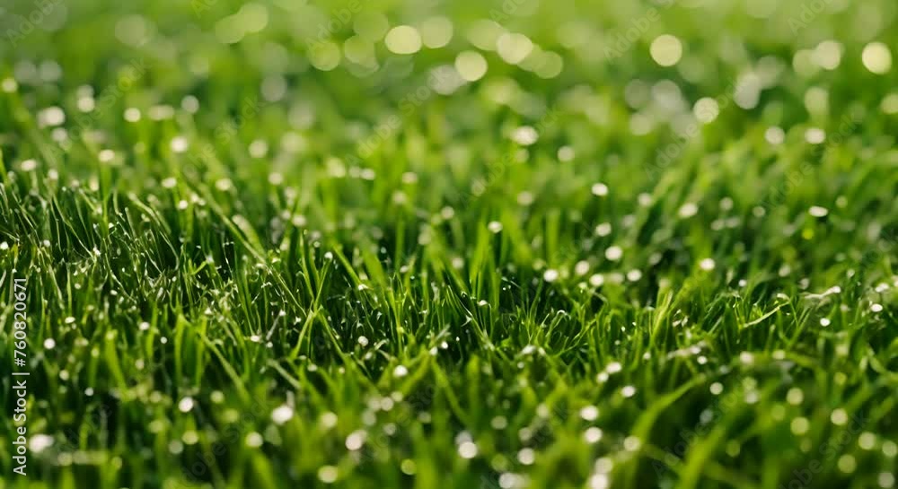 Fresh green lawn just watered.