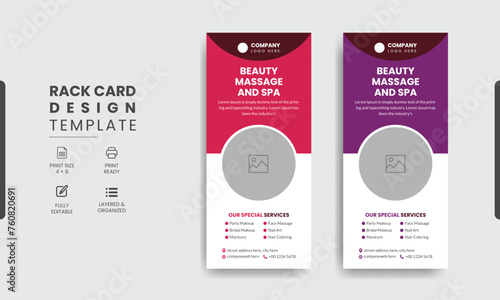 Spa dl rack card template design