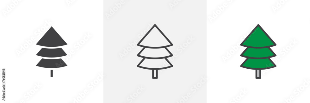 Range of Christmas Tree Vector Icons. Set of Holiday Tree Illustrations. Range of Christmas Tree Vector Icons. Set of Holiday Tree Illustrations.