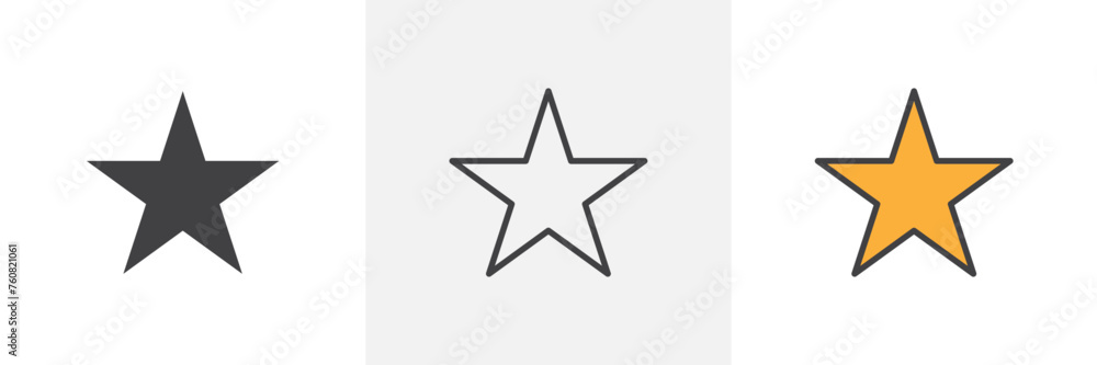 Set of Refined Star Icons. Thin Line Black Star Vectors. Set of Refined Star Icons. Thin Line Black Star Vectors.