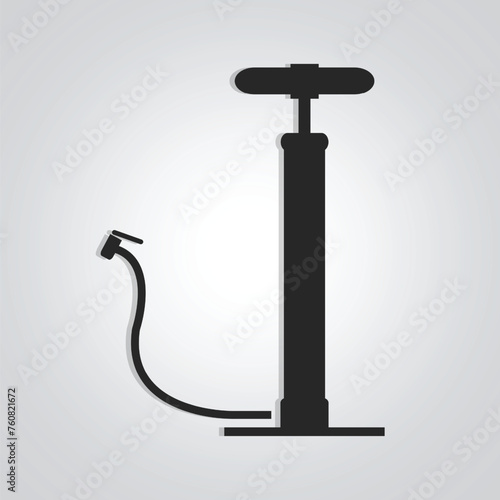 Bicycle Pump, Vintage Pump, unique icon, Pump logo with a silver background. Vector illustration