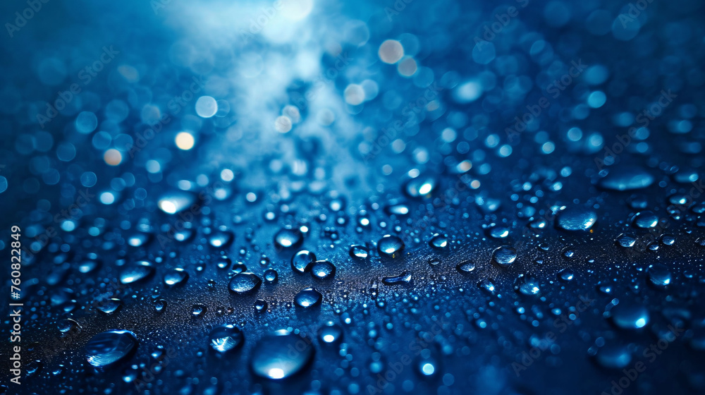 Blue water drops background